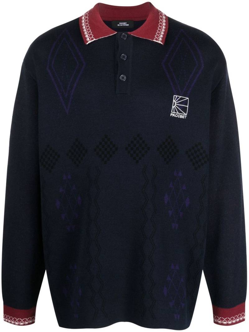 RASSVET logo-print long-sleeve jumper - Blue von RASSVET