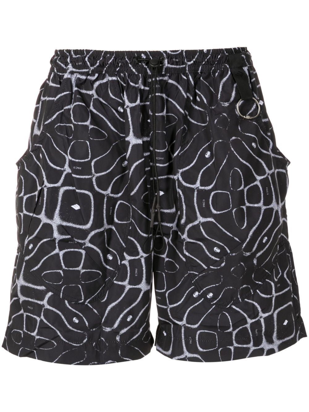 PACE abstract-print drawstring shorts - Black von PACE