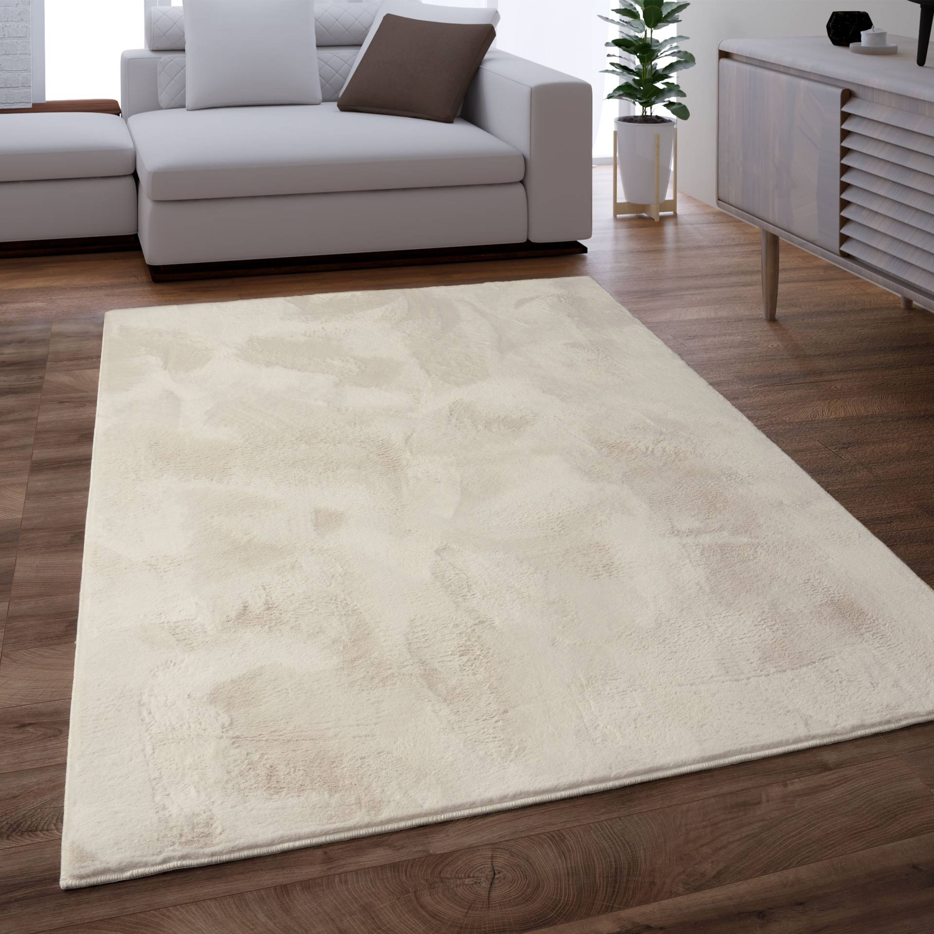 Paco Home Fellteppich »Kunstfell Soft 380«, rechteckig, 14 mm Höhe, Langflor, Kuschelteppich - besonders weich, Uni-Farben von PACO HOME