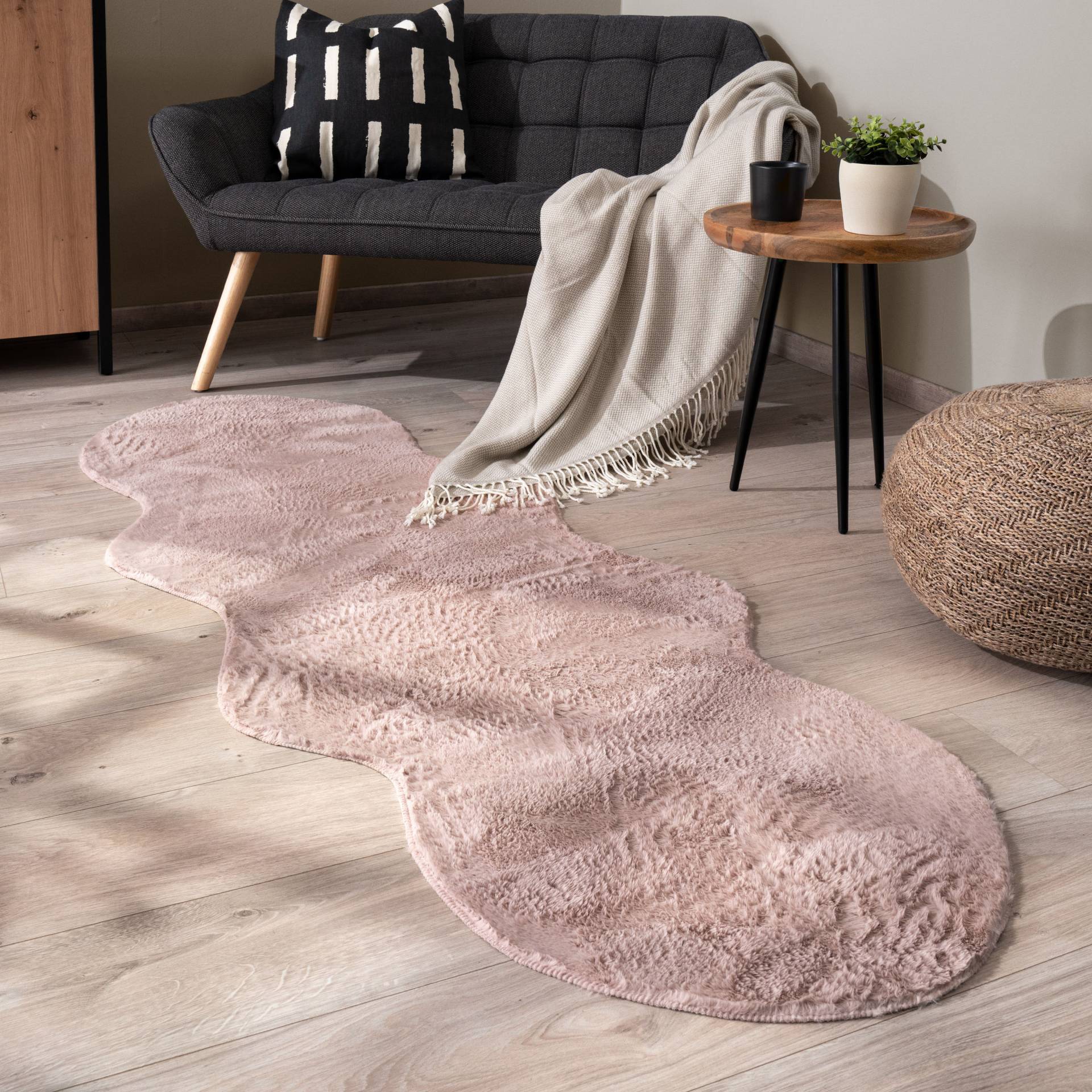 Paco Home Fellteppich »Pelt 640«, fellförmig, Kunstfell, Uni Farben, sehr weicher Flor von PACO HOME