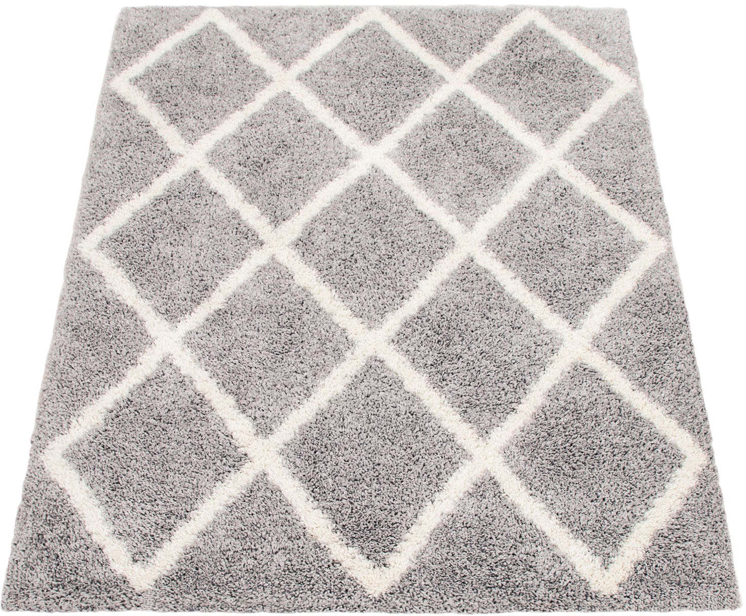 Paco Home Hochflor-Teppich »Arezzo 681«, rechteckig, 49 mm Höhe, modernes Rauten Design, sehr weicher Flor von PACO HOME