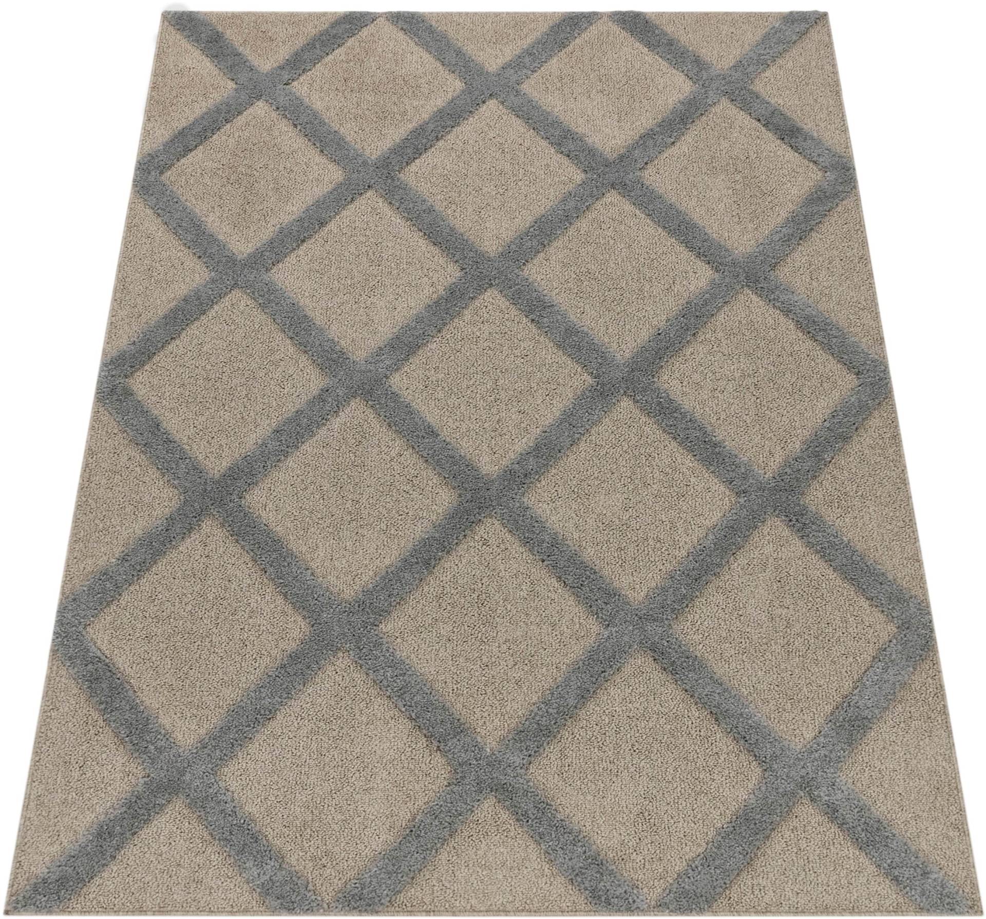 Paco Home Hochflor-Teppich »Genua 745«, rechteckig, 34 mm Höhe, Uni-Farben, Hoch-Tief Effekt, modernes Design, Rauten, weicher Flor Paco Home Hochflor-Teppich »Genua 745«, rechteckig, 34 mm Höhe, Uni-Farben, Hoch-Tief Effekt, modernes Design, Rauten, weicher Flor von PACO HOME
