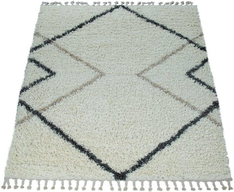 Paco Home Hochflor-Teppich »Helsinki 530«, rechteckig, weicher Hochflor-Shaggy, Scandi Design, mit Fransen von PACO HOME