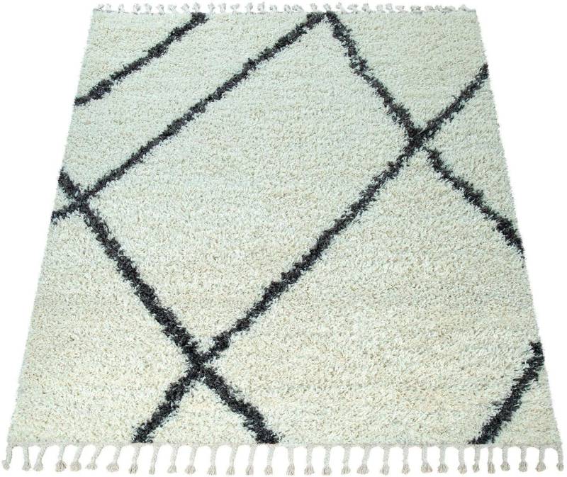 Paco Home Hochflor-Teppich »Helsinki 531«, rechteckig, 45 mm Höhe, weicher Hochflor-Shaggy, Scandi Design, mit Fransen von PACO HOME