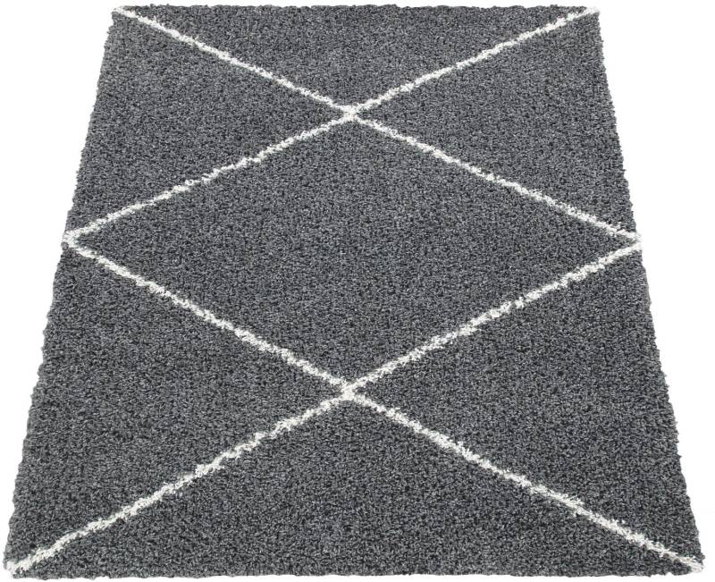 Paco Home Hochflor-Teppich »Kalmar 442«, rechteckig, 40 mm Höhe, Scandi Design, Rauten Muster, weich & kuschelig von PACO HOME