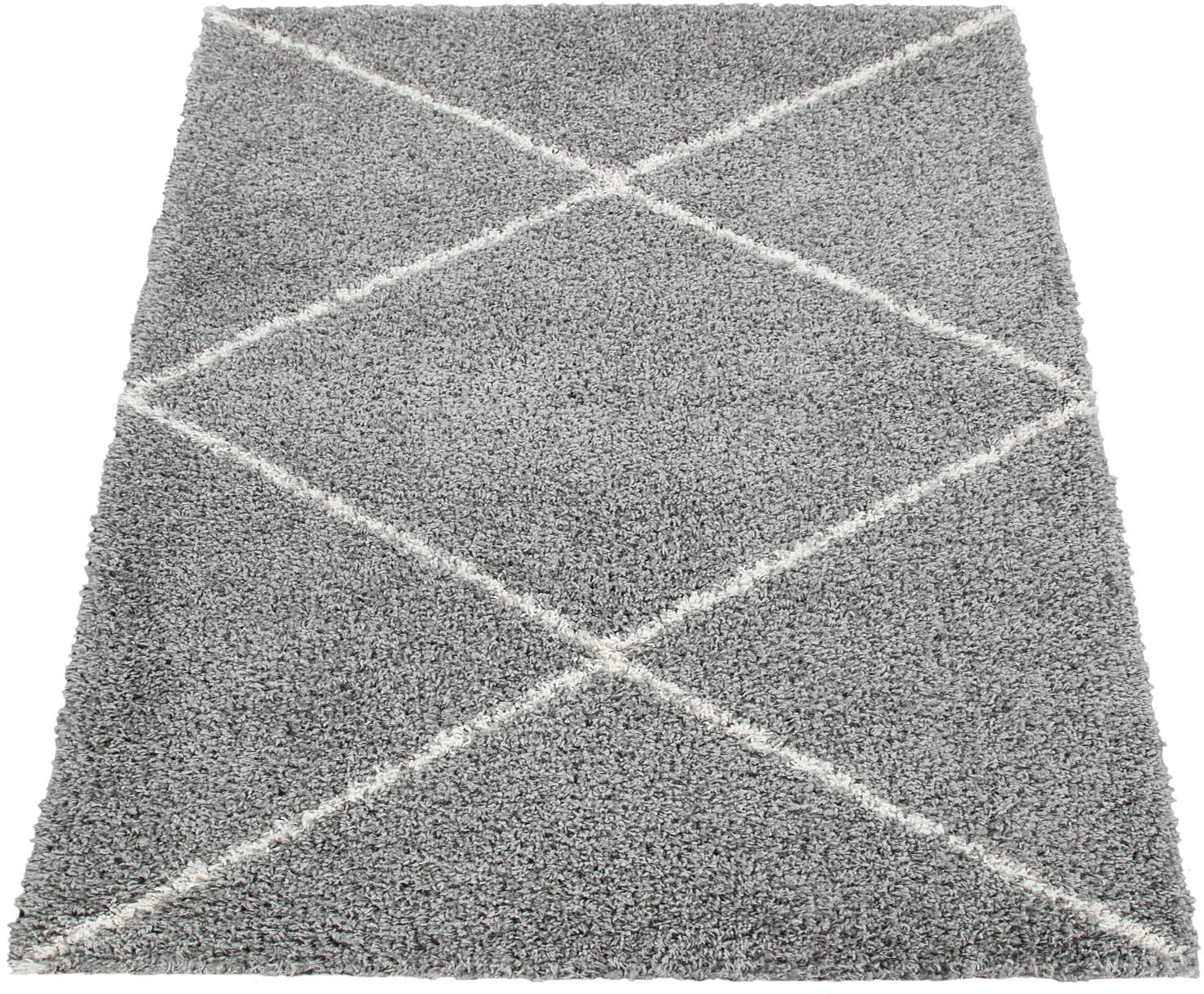 Paco Home Hochflor-Teppich »Kalmar 442«, rechteckig, 40 mm Höhe, Scandi Design, Rauten Muster, weich & kuschelig von PACO HOME