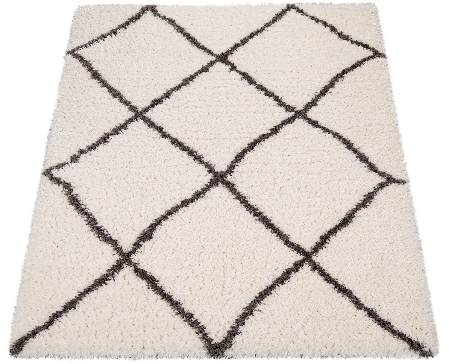 Paco Home Hochflor-Teppich »Maghreb 79«, rechteckig, 44 mm Höhe, Rauten Muster, Scandi Design, weich und flauschig von PACO HOME