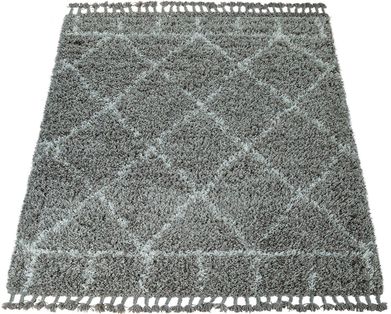 Paco Home Hochflor-Teppich »Nador 755«, rechteckig, weicher Shaggy mit Rauten Design und Fransen von PACO HOME