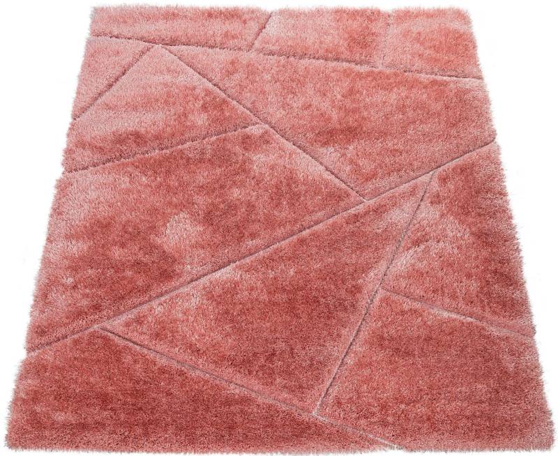 Paco Home Hochflor-Teppich »Palma 334«, rechteckig, Hochflor-Shaggy, mit Effektgarn für leichten Glanz, 3D-Design von PACO HOME