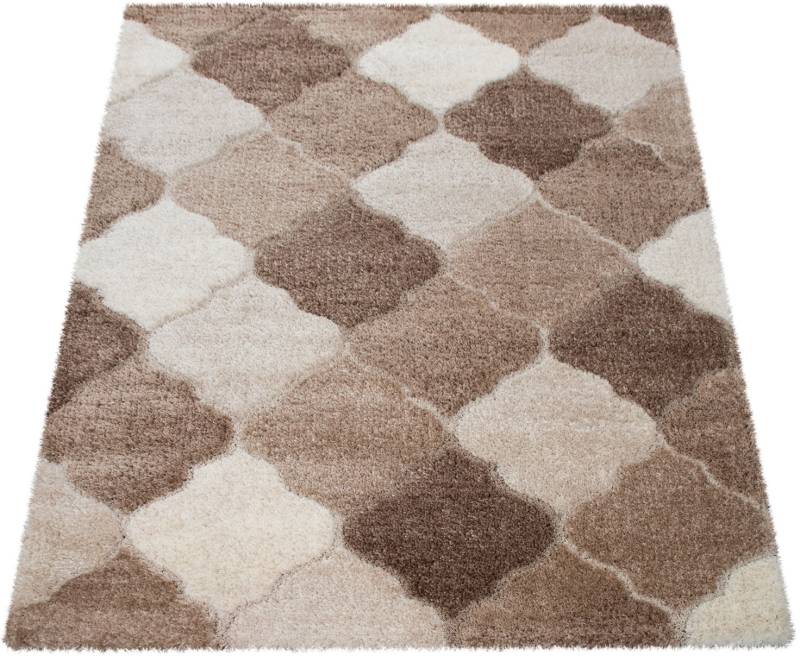 Paco Home Hochflor-Teppich »Ponto 828«, rechteckig, 44 mm Höhe, Ornamente, weich und flauschig, ideal im Wohnzimmer & Schlafzimmer von PACO HOME