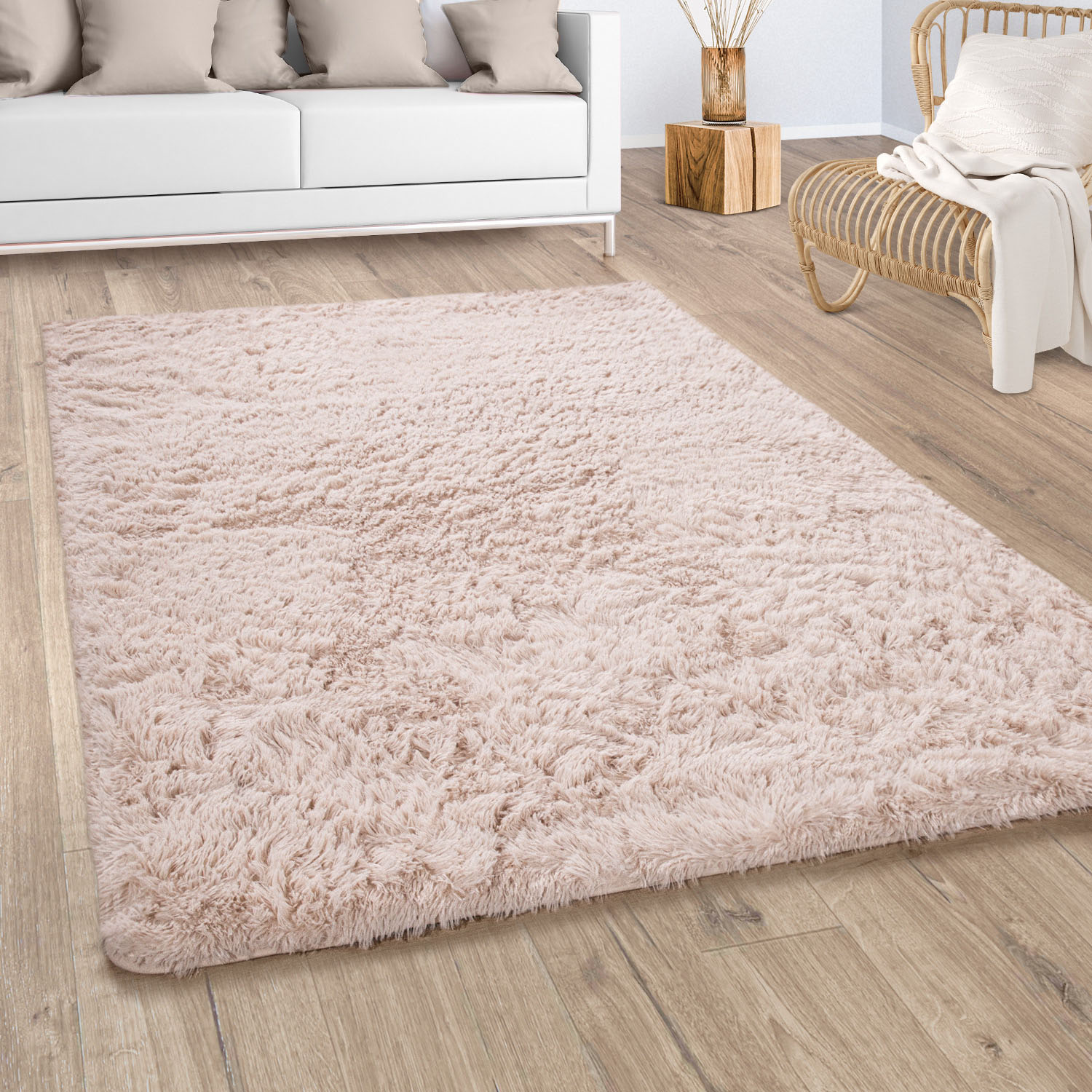 Paco Home Hochflor-Teppich »Silky 591«, rechteckig, Uni-Farben, besonders weich und kuschelig von PACO HOME