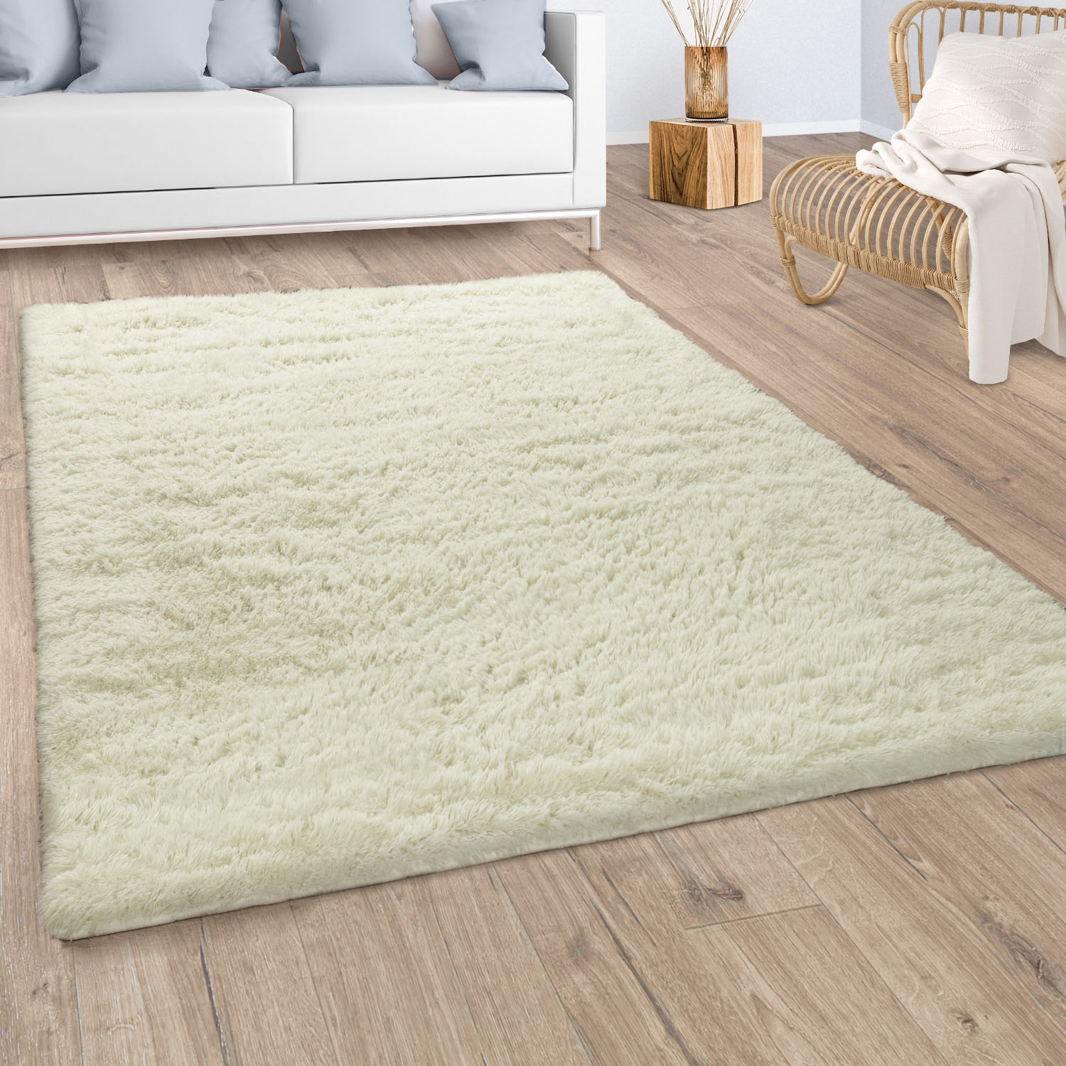 Paco Home Hochflor-Teppich »Silky 591«, rechteckig, Uni-Farben, besonders weich und kuschelig von PACO HOME