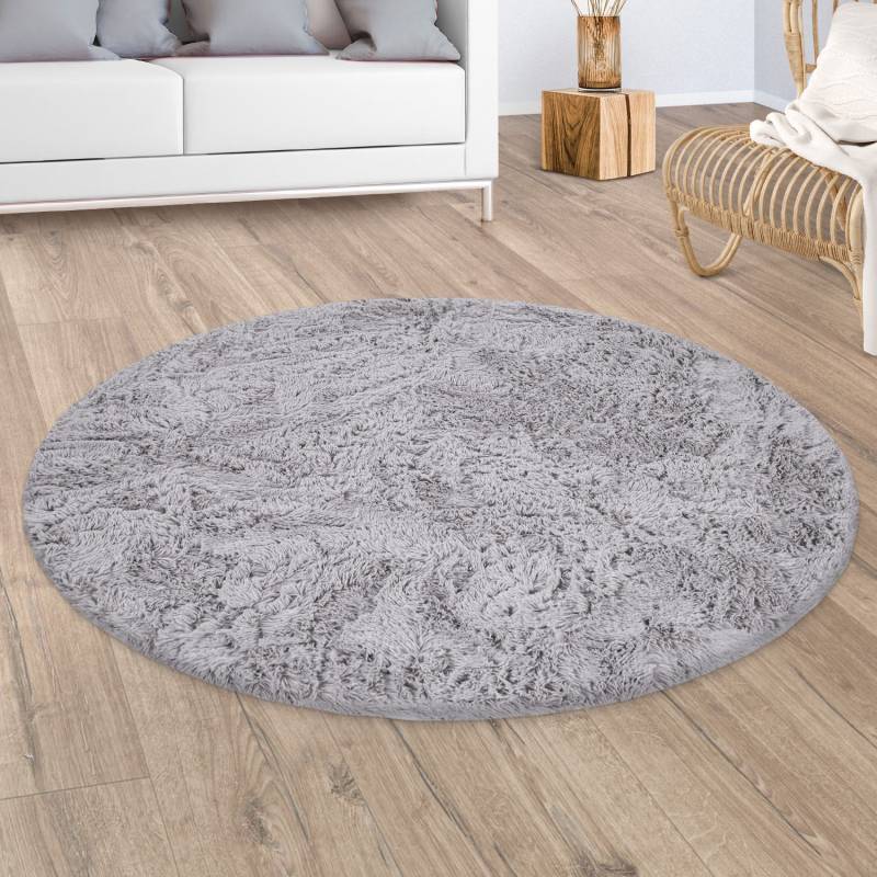 Paco Home Hochflor-Teppich »Silky 591«, rund, 37 mm Höhe, Uni Farben, besonders weich und kuschelig von PACO HOME