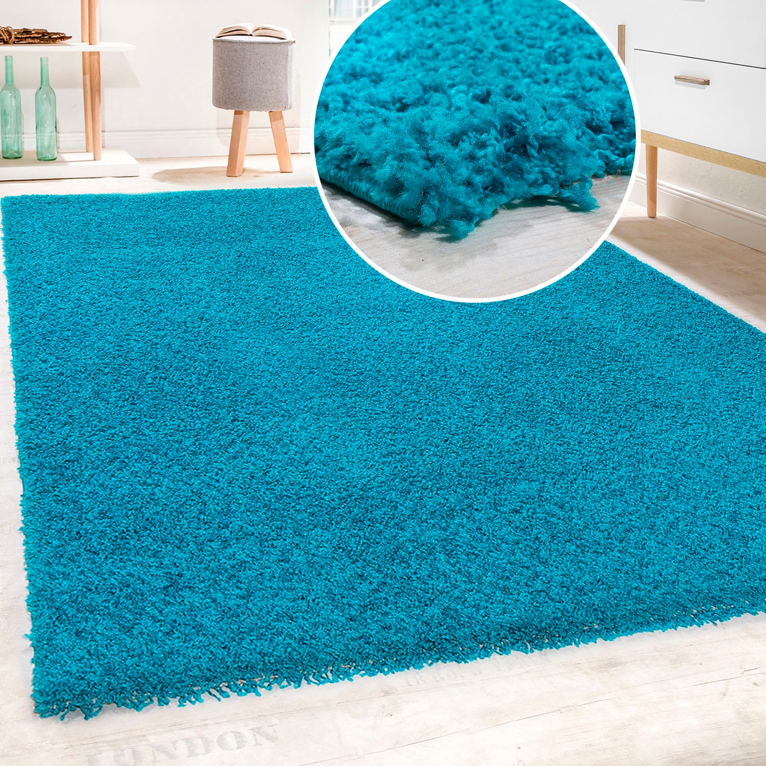 Paco Home Hochflor-Teppich »Sky 250«, rechteckig, 34 mm Höhe, gewebt, Uni-Farben, intensive Farbbrillanz, auch als Läufer erhältlich von PACO HOME