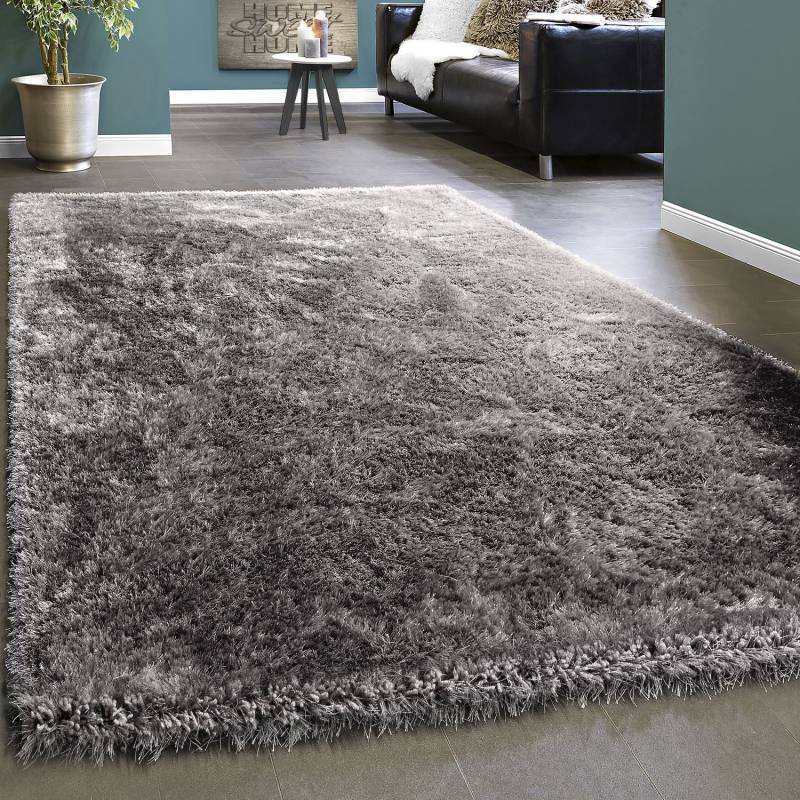 Paco Home Hochflor-Teppich »Touch 100«, rechteckig, 49 mm Höhe, weicher Uni Shaggy mit Glanz Garn, Wohnzimmer von PACO HOME