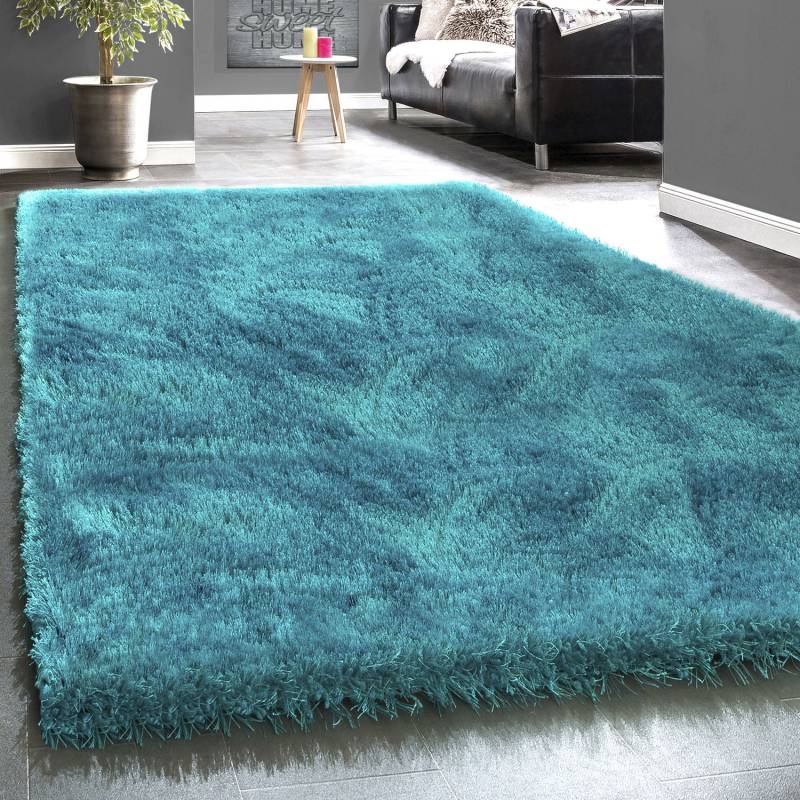 Paco Home Hochflor-Teppich »Touch 100«, rechteckig, 49 mm Höhe, weicher Uni Shaggy mit Glanz Garn, Wohnzimmer von PACO HOME