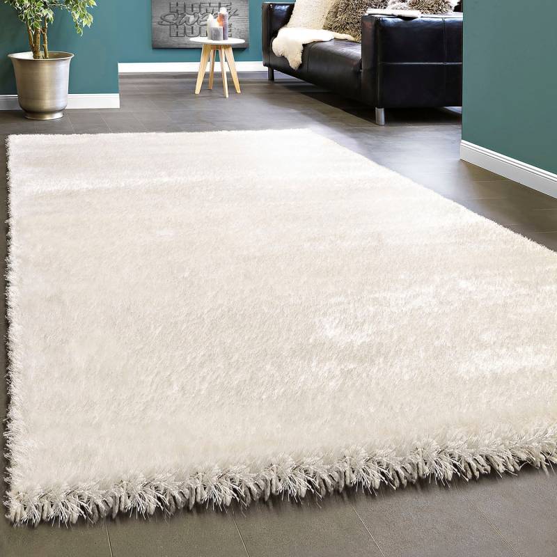 Paco Home Hochflor-Teppich »Touch 100«, rechteckig, 49 mm Höhe, weicher Uni Shaggy mit Glanz Garn, Wohnzimmer von PACO HOME