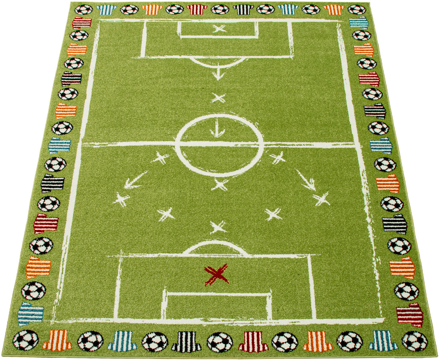 Paco Home Kinderteppich »Alma 974«, rechteckig, Spiel-Teppich, Kurzflor, Motiv Fussballfeld, Kinderzimmer von PACO HOME