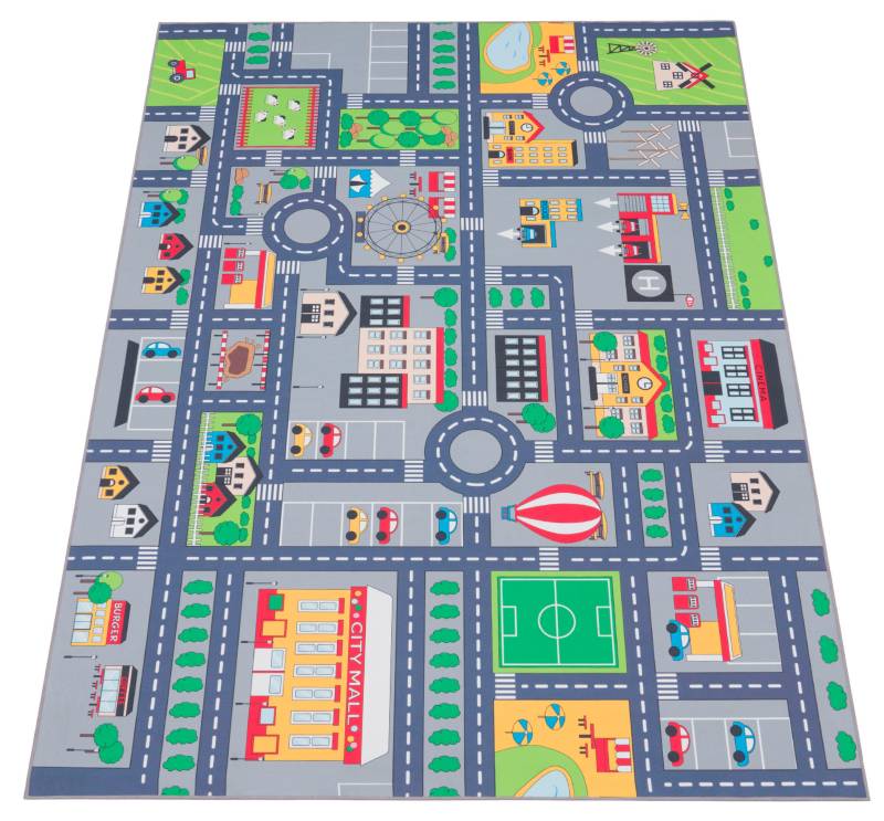 Paco Home Kinderteppich »Bino 576«, rechteckig, 4 mm Höhe, Kurzflor, Strassen-Spiel-Teppich, Kinderzimmer von PACO HOME