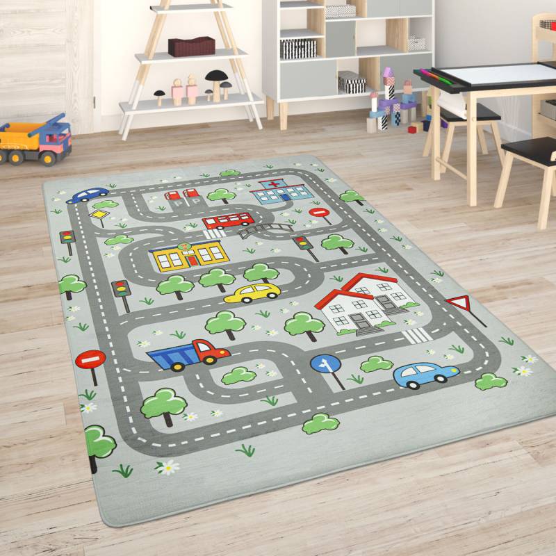 Paco Home Kinderteppich »Chicos 559«, rechteckig, 2 mm Höhe, Flachgewebe, Strassen-Spiel-Teppich, Kinderzimmer von PACO HOME