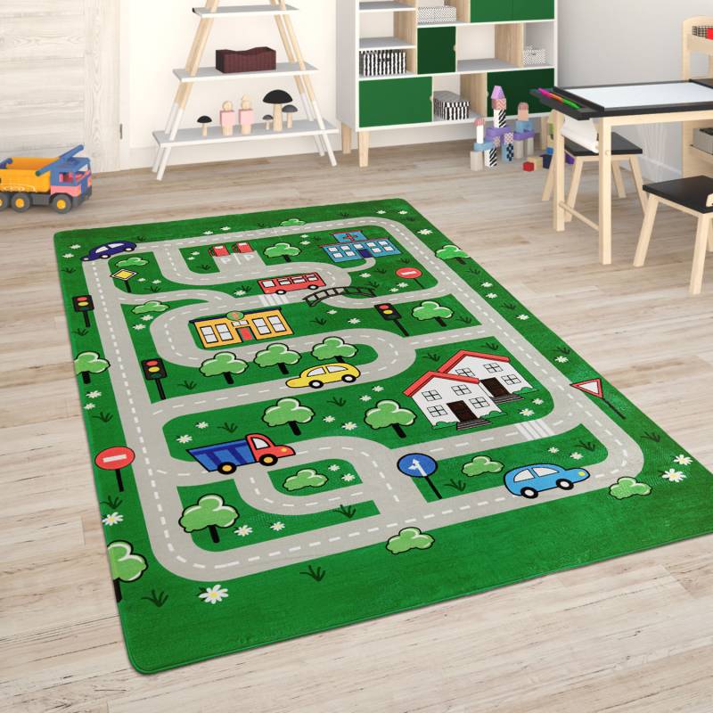 Paco Home Kinderteppich »Chicos 559«, rechteckig, 2 mm Höhe, Flachgewebe, Strassen-Spiel-Teppich, Kinderzimmer von PACO HOME