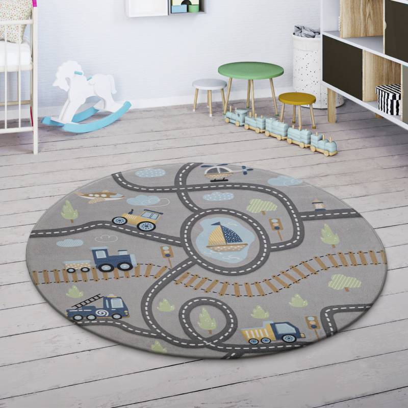 Paco Home Kinderteppich »Chicos 562«, rund, Flachgewebe, Strassen-Spiel-Teppich, Kinderzimmer von PACO HOME