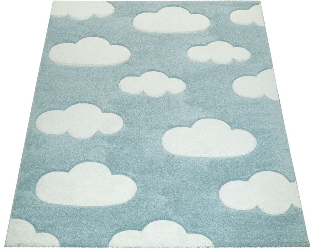 Paco Home Kinderteppich »Cosmo 342«, rechteckig, 3D-Design, niedliches Wolken Motiv, Pastell-Farben, Kinderzimmer von PACO HOME