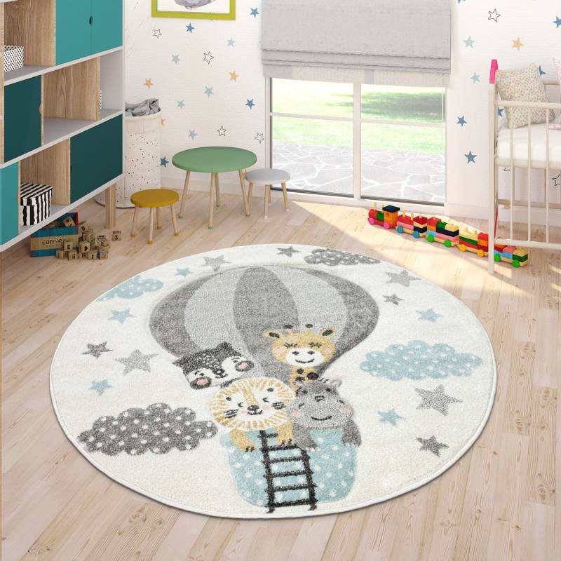 Paco Home Kinderteppich »Cosmo 343«, rund, 3D-Design, niedliches Tier Motiv, Pastell-Farben, Kinderzimmer von PACO HOME