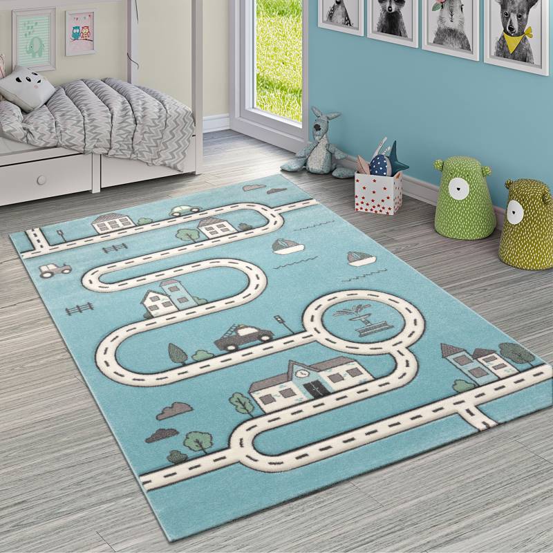 Paco Home Kinderteppich »Diamond 710«, rechteckig, 17 mm Höhe, Kurzflor, Strassen-Spiel-Teppich, Kinderzimmer von PACO HOME