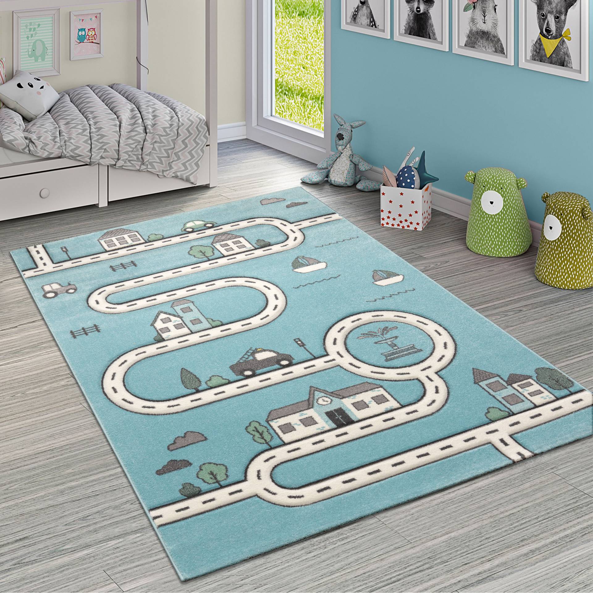 Paco Home Kinderteppich »Diamond 710«, rechteckig, Kurzflor, Strassen-Spiel-Teppich, Kinderzimmer von PACO HOME