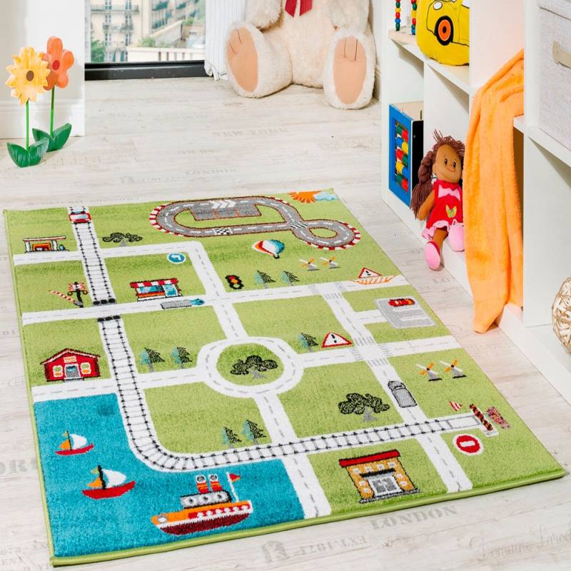 Paco Home Kinderteppich »ECE Strasse 994«, rechteckig, 14 mm Höhe, Kurzflor, Strassen-Spiel-Teppich, Kinderzimmer von PACO HOME