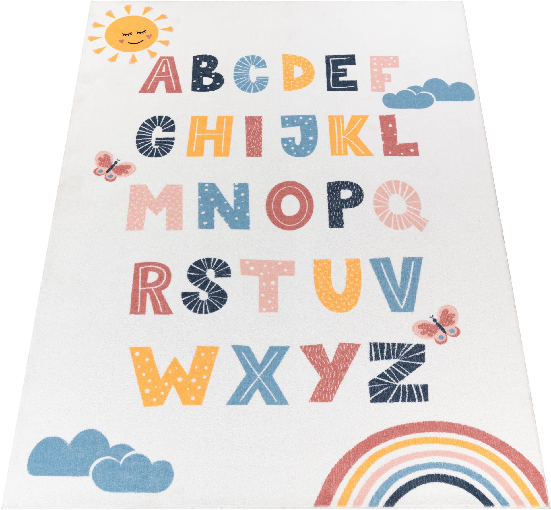 Paco Home Kinderteppich »Eliz 394«, rechteckig, Kurzflor, Spielteppich, Motiv Alphabet & Regenbogen von PACO HOME