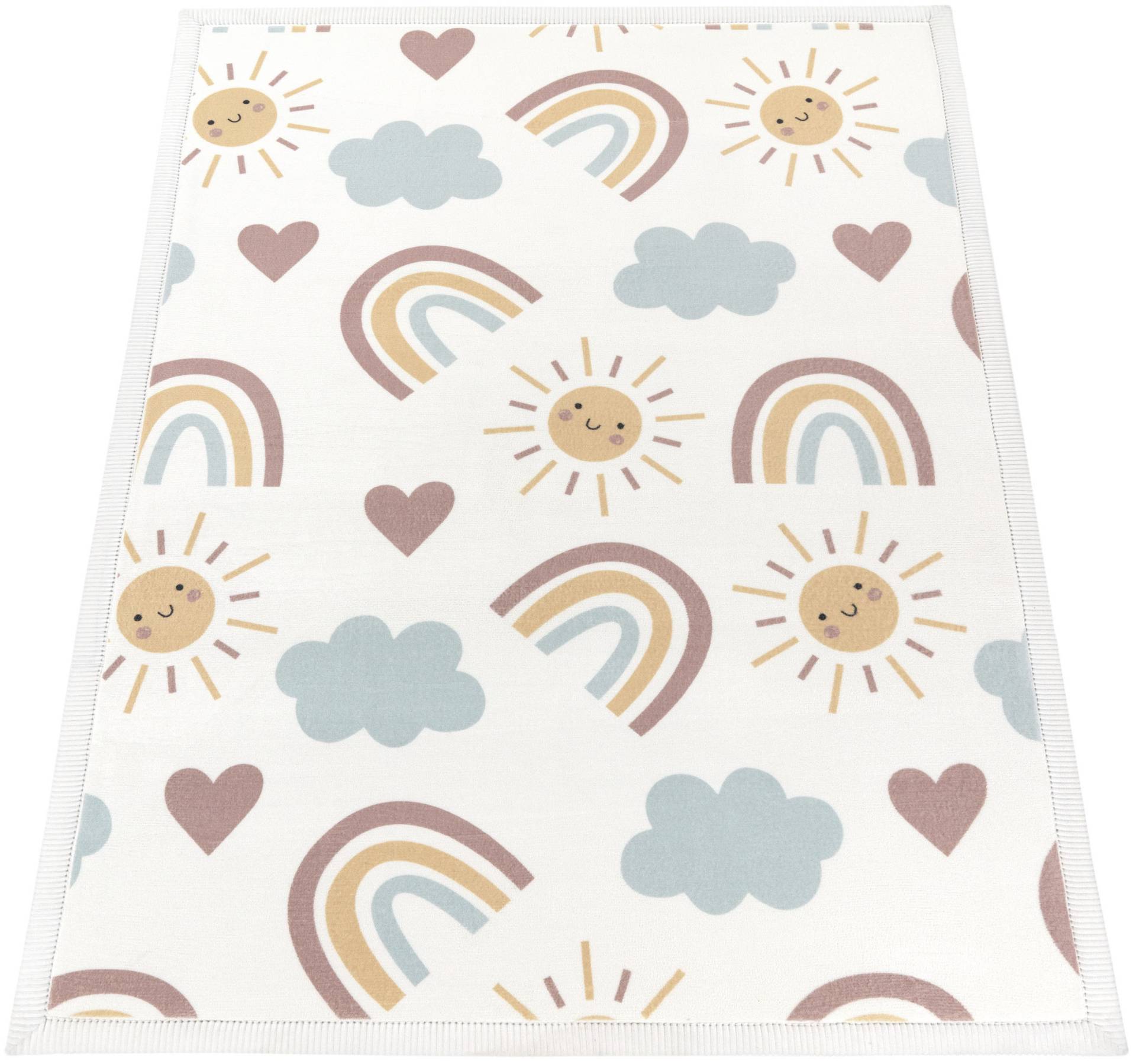 Paco Home Kinderteppich »Emilia 352«, rechteckig, Kurzflor, Sonne, Wolken, Regenbogen, sehr weicher Flor von PACO HOME