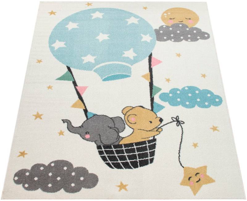 Paco Home Kinderteppich »Nino 883«, rechteckig, Spielteppich, Kurzflor, Motiv Wolken, Sterne & Tiere, Kinderzimmer von PACO HOME