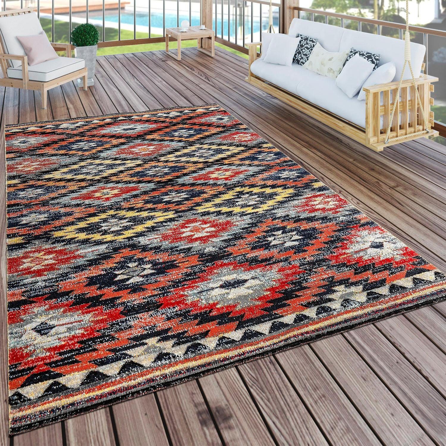 Paco Home Teppich »Artigo 405«, rechteckig, Kurzflor, Rauten Muster, Vintage Design, In- und Outdoor geeignet von PACO HOME