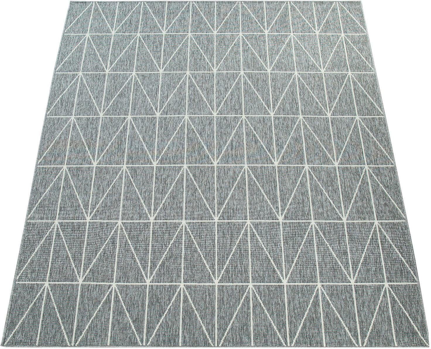 Paco Home Teppich »Brugge 224«, rechteckig, 4 mm Höhe, Flachgewebe, modernes gemetrisches Muster, In- und Outdoor geeignet von PACO HOME