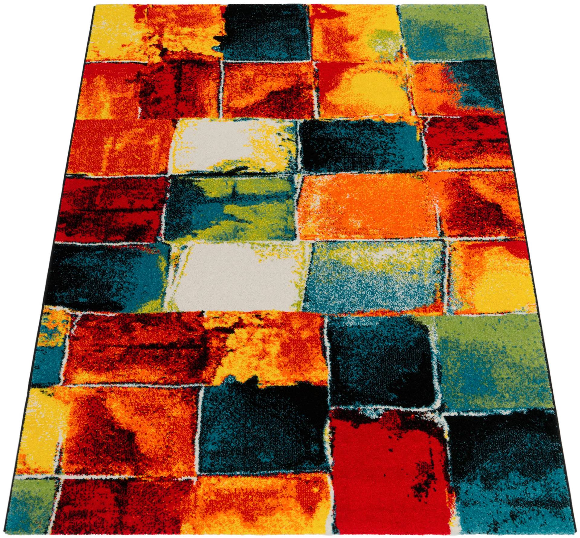 Paco Home Teppich »Canvas 110«, rechteckig, Kurzflor, modernes Design, mit Arizona Leinwand Optik von PACO HOME
