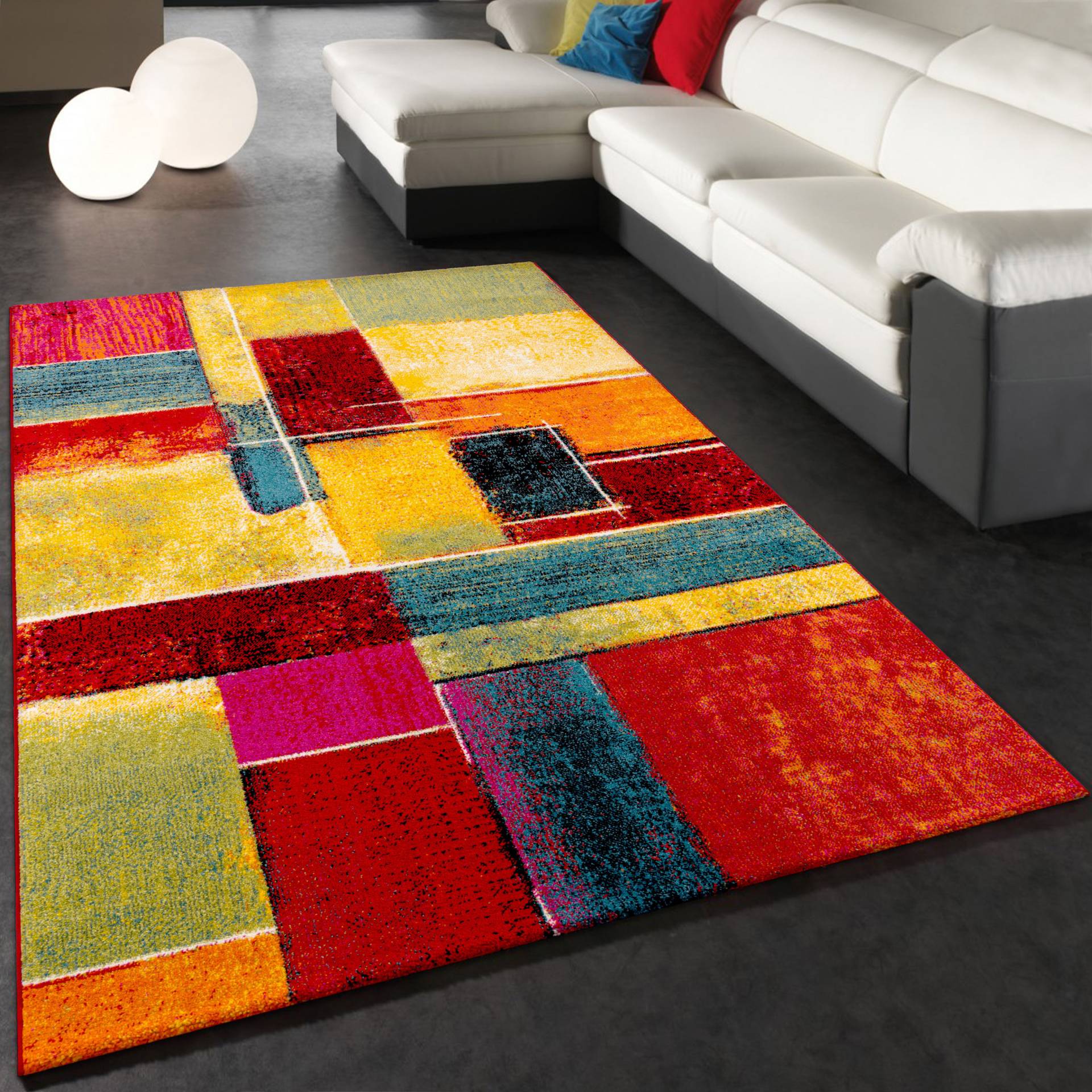 Paco Home Teppich »Canvas 783«, rechteckig, 16 mm Höhe, Kurzflor, modernes Patchwork Design von PACO HOME