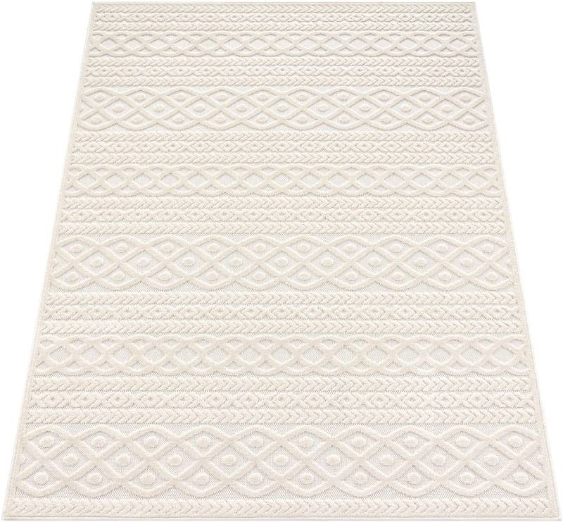 Paco Home Teppich »Cotton 231«, rechteckig, 10 mm Höhe, Uni-Farben, Hoch-Tief Effekt, boho, In- und Outdoor geeignet von PACO HOME