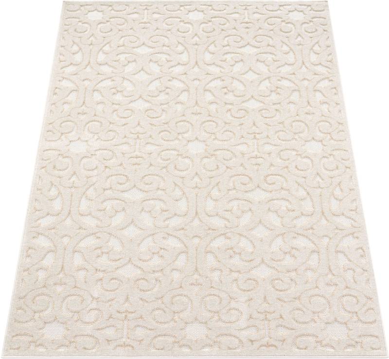 Paco Home Teppich »Cotton 234«, rechteckig, 10 mm Höhe, Uni-Farben, Hoch-Tief Effekt, Ornamente, boho, Outdoor geeignet von PACO HOME