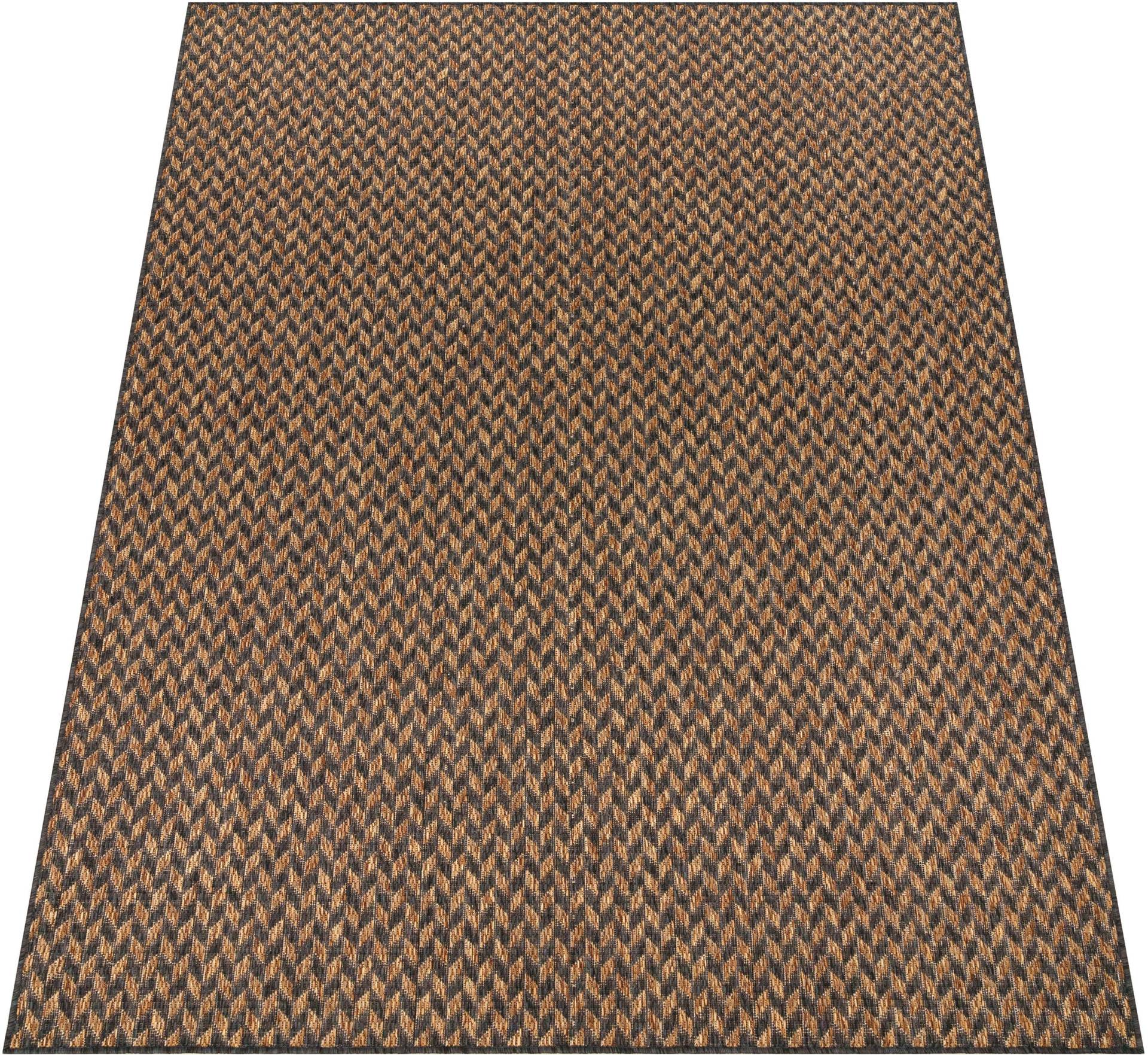 Paco Home Teppich »Illusion 327«, rechteckig, 4 mm Höhe, Flachgewebe, Zickzack Motiv, Boho, In- und Outdoor geeignet von PACO HOME