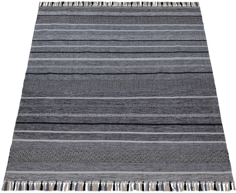 Paco Home Teppich »Kilim 213«, rechteckig, handgewebter Wendeteppich, reine Baumwolle, gestreift, Wohnzimmer von PACO HOME