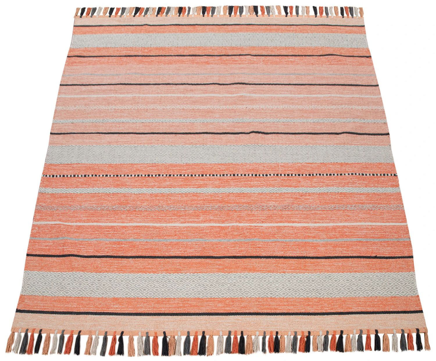 Paco Home Teppich »Kilim 213«, rechteckig, handgewebter Wendeteppich, reine Baumwolle, gestreift, Wohnzimmer von PACO HOME