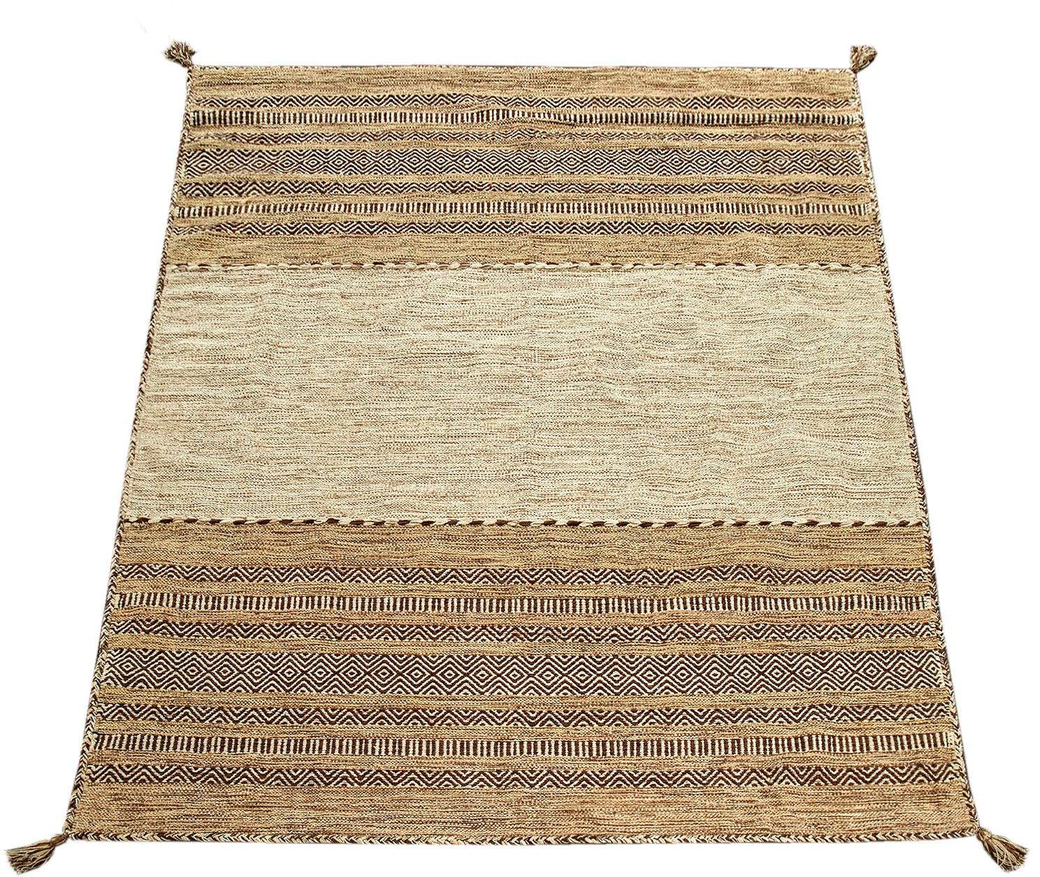 Paco Home Teppich »Kilim 217«, rechteckig, handgewebter Wendeteppich, reine Baumwolle, gestreift, Wohnzimmer von PACO HOME