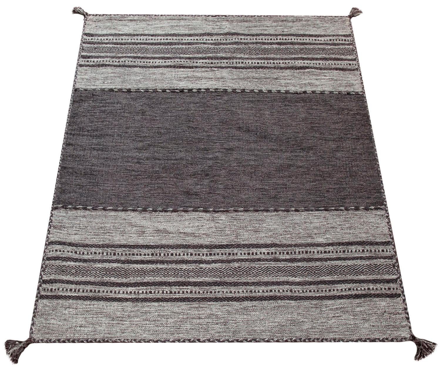 Paco Home Teppich »Kilim 217«, rechteckig, handgewebter Wendeteppich, reine Baumwolle, gestreift, Wohnzimmer von PACO HOME