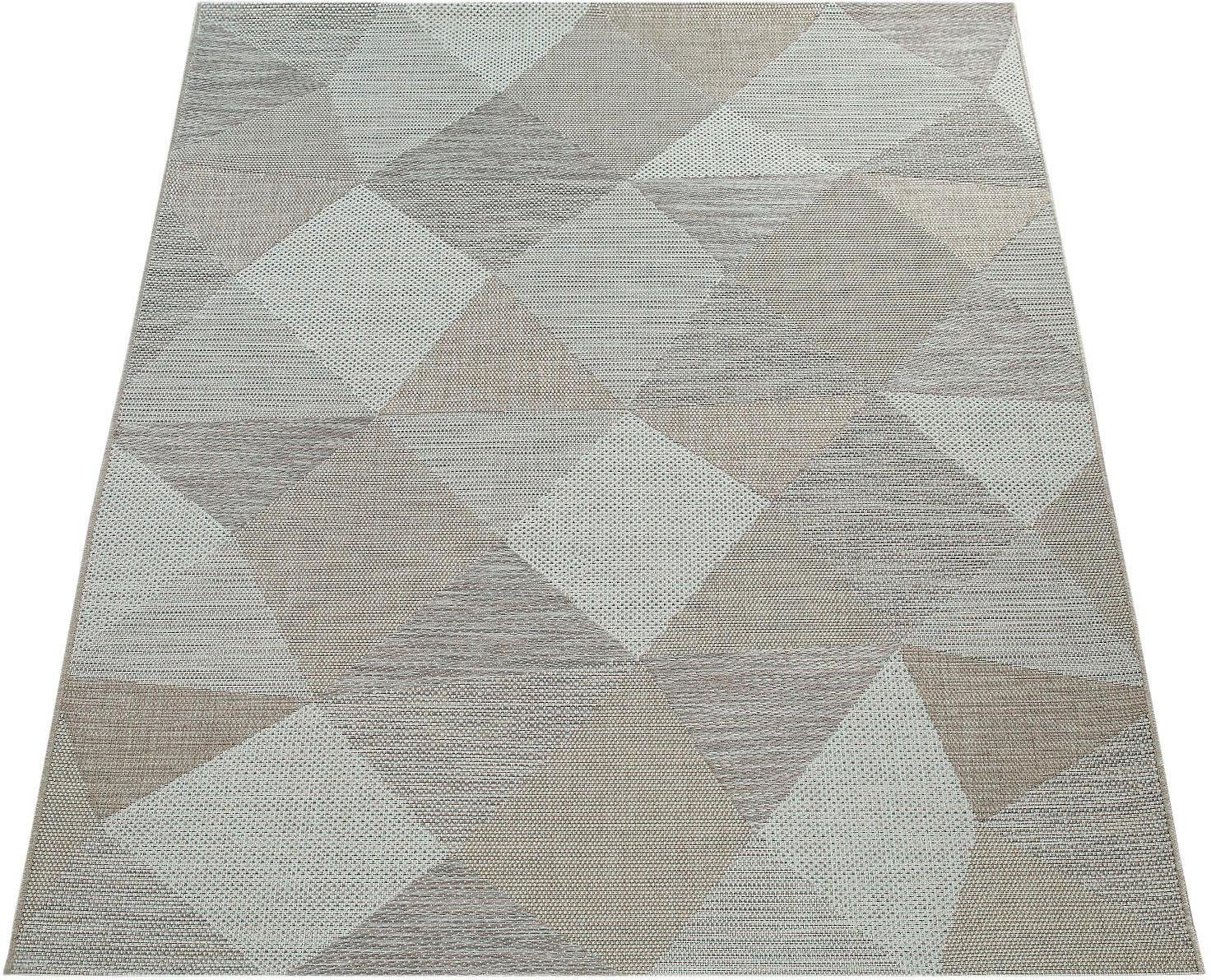 Paco Home Teppich »Kortrijk 743«, rechteckig, 4 mm Höhe, Flachgewebe, modernes Design, Pastell-Farben, In- und Outdoor geeignet von PACO HOME