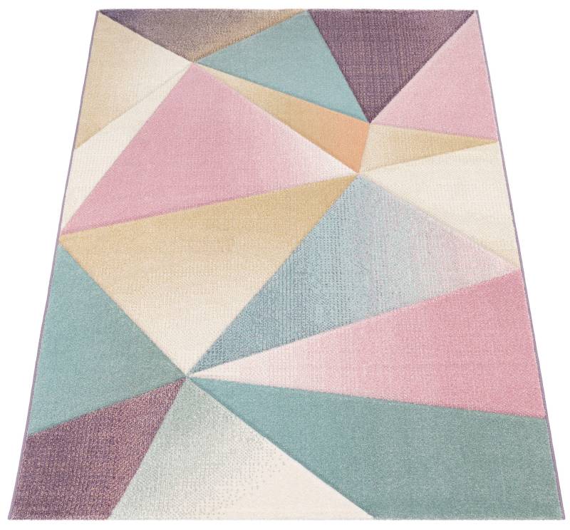 Paco Home Teppich »Kosy 310«, rechteckig, Kurzflor, modernes geometrisches Muster, in schönen Pastell-Farben von PACO HOME