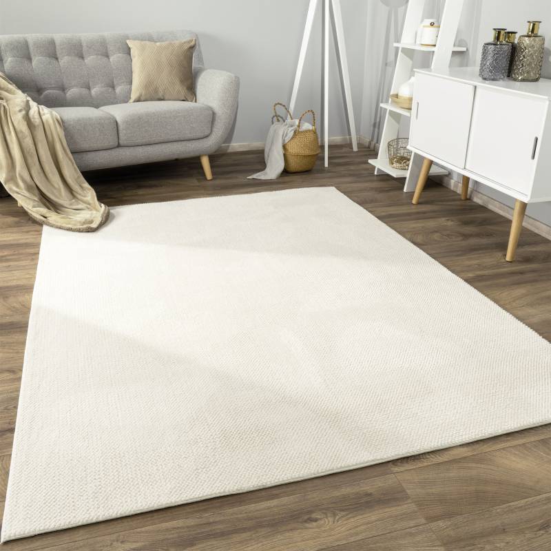 Paco Home Teppich »Sevilla 521«, rechteckig, 16 mm Höhe, Kurzflor, Uni Farben, weich & kuschelig, Hoch-Tief Effekt, Wohnzimmer von PACO HOME