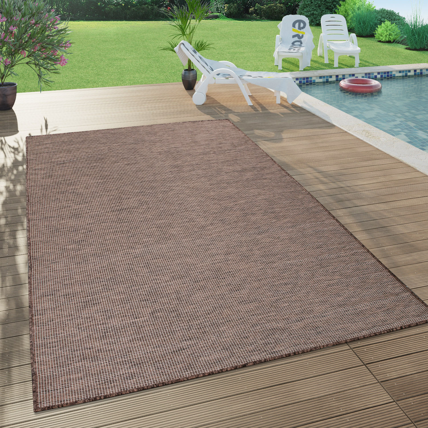 Paco Home Teppich »Sonset«, rechteckig, Flachgewebe, meliert, In- und Outdoor geeignet, Wohnzimmer von PACO HOME