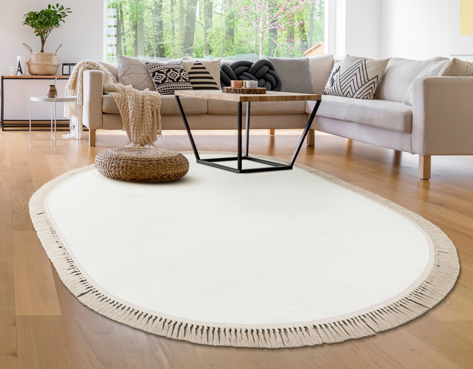 Paco Home Teppich »Swindon 485«, oval, 12 mm Höhe, Uni Farben, sehr weicher Flor, mit Fransen Paco Home Teppich »Swindon 485«, oval, 12 mm Höhe, Uni Farben, sehr weicher Flor, mit Fransen von PACO HOME